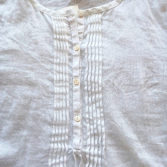 ST TROPEZ LINEN LONGSLEEVE LACE TUNIC NWT SIZE MEDIUM - Picture 14 of 16